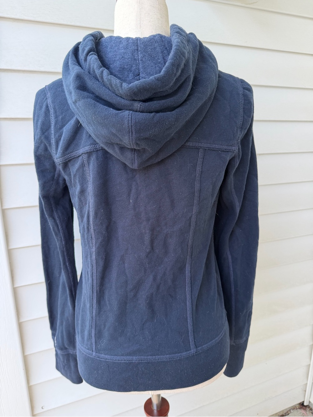 Vintage Abercrombie & Fitch Navy Knit Blazer Sweatshirt Hoodie Jacket Size L - Picture 2 of 7